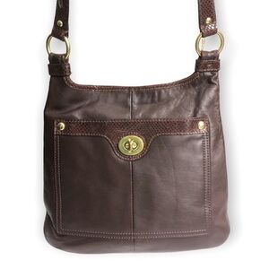 Coach brown leather messenger bag
